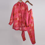 Load image into Gallery viewer, Fuchsia printed shirt with printed pants Coordinated set
