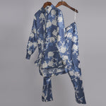 Load image into Gallery viewer, Blue and white printed shirt with printed pants Coordinated set
