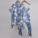 Load image into Gallery viewer, Blue floral printed top with printed pants Coordinated set
