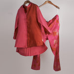 Load image into Gallery viewer, Shades of Pink solid shirt with printed pants Coordinated set
