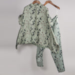 Load image into Gallery viewer, Mint floral printed top with printed pants Coordinated set
