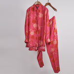 Load image into Gallery viewer, Fuchsia printed shirt with printed pants Coordinated set
