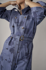 Load image into Gallery viewer, Odette Denim Floral Trench

