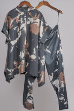 Load image into Gallery viewer, Black floral printed top with printed pants Coordinated set
