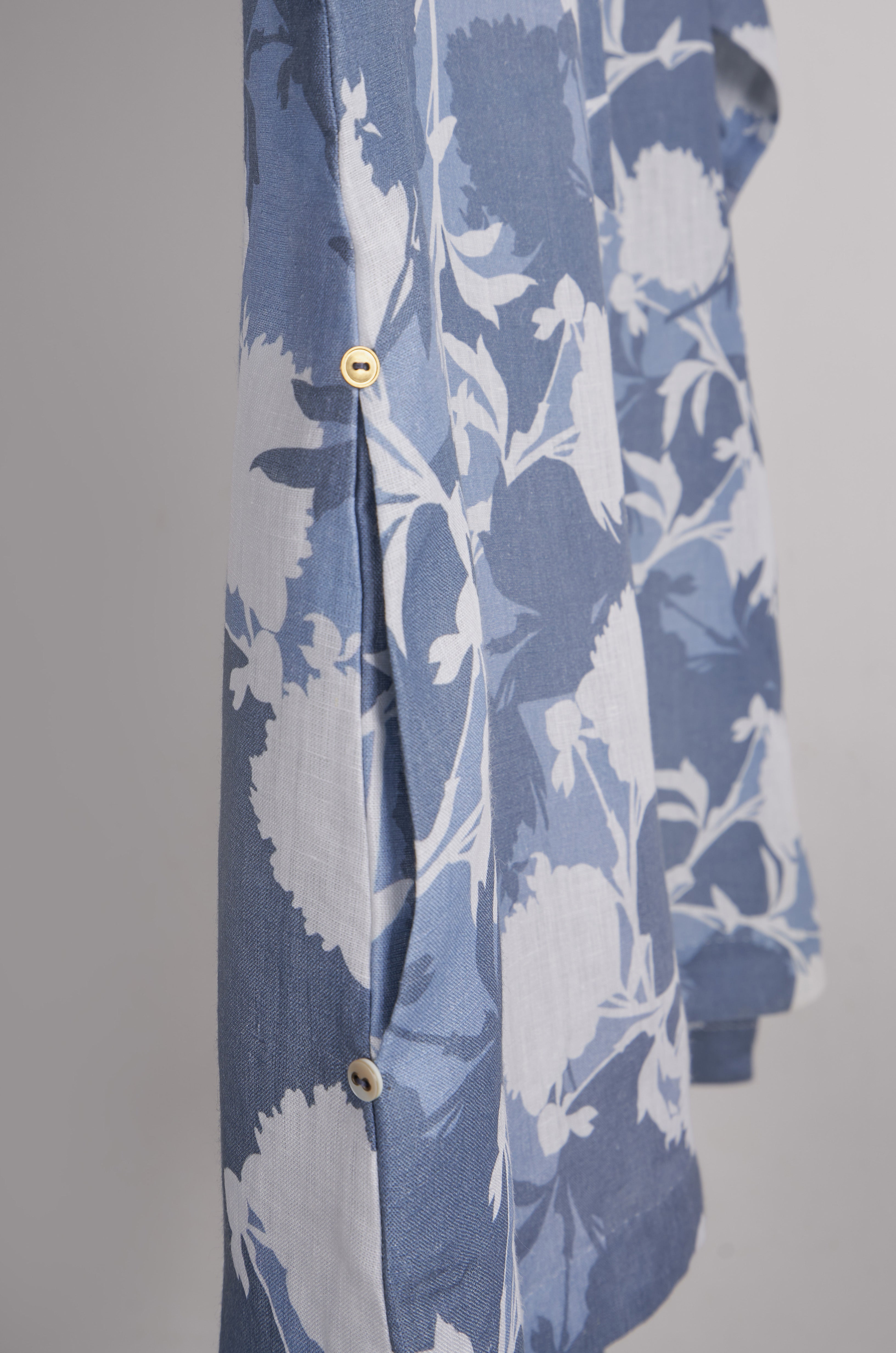 Blue and White print on print Linen Co-ord Set
