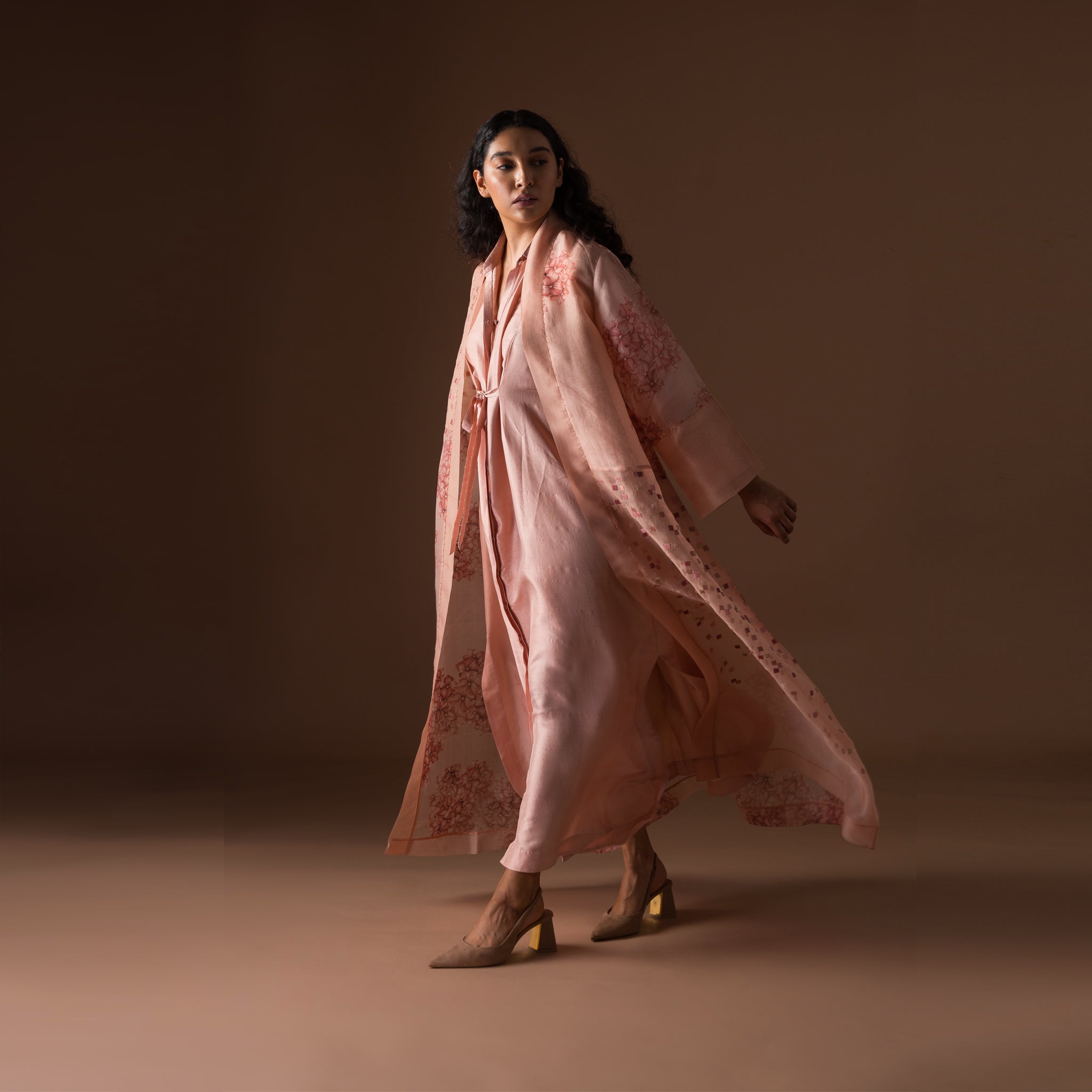 Solid Peach Shirt dress