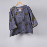Load image into Gallery viewer, Grey and Yellow Floral Top
