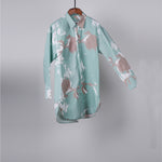 Load image into Gallery viewer, Mint And Beige Floral Print Cotton Shirt
