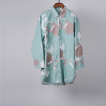 Load image into Gallery viewer, Mint And Beige Floral Print Cotton Shirt
