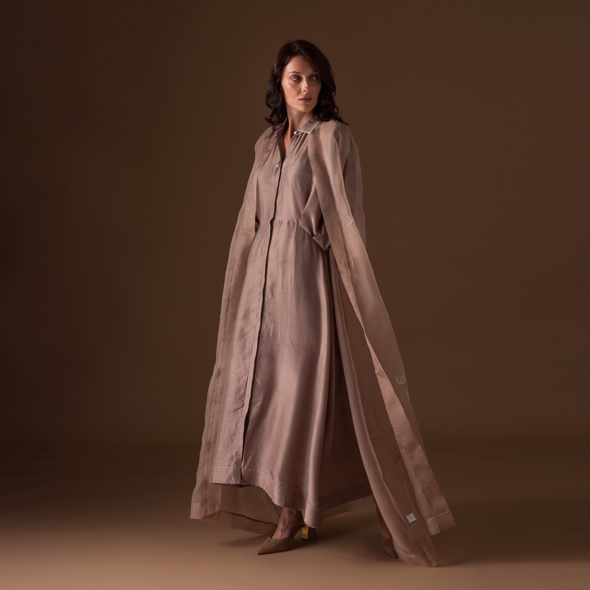Solid Beige Shirt dress