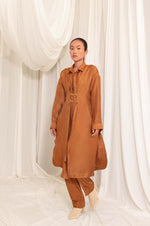 Load image into Gallery viewer, Buff Silk Long Shirt and Pant Set
