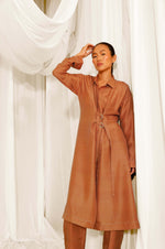 Load image into Gallery viewer, Buff Silk Long Shirt and Pant Set
