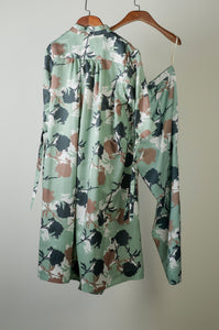 Mint floral printed tunic with printed pants Coordinated set