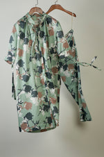 Load image into Gallery viewer, Mint floral printed tunic with printed pants Coordinated set
