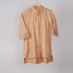 Load image into Gallery viewer, Tan solid  linen long shirt
