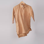 Load image into Gallery viewer, Tan solid  linen long shirt
