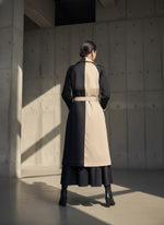 Load image into Gallery viewer, Black and Beige Pearl  Embroidered Trench
