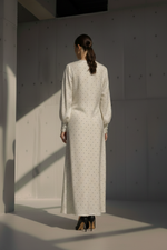 Load image into Gallery viewer, Beige Nightcap Polka Dress
