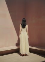 Load image into Gallery viewer, Cream Pintuck Dress with hand embroidery
