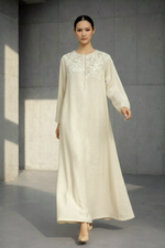 Load image into Gallery viewer, Off-White Bloomtone hand embroidered Dress
