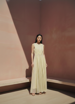 Load image into Gallery viewer, Cream Pintuck Dress with hand embroidery
