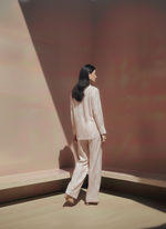 Load image into Gallery viewer, Peach and White Floral Linen Set
