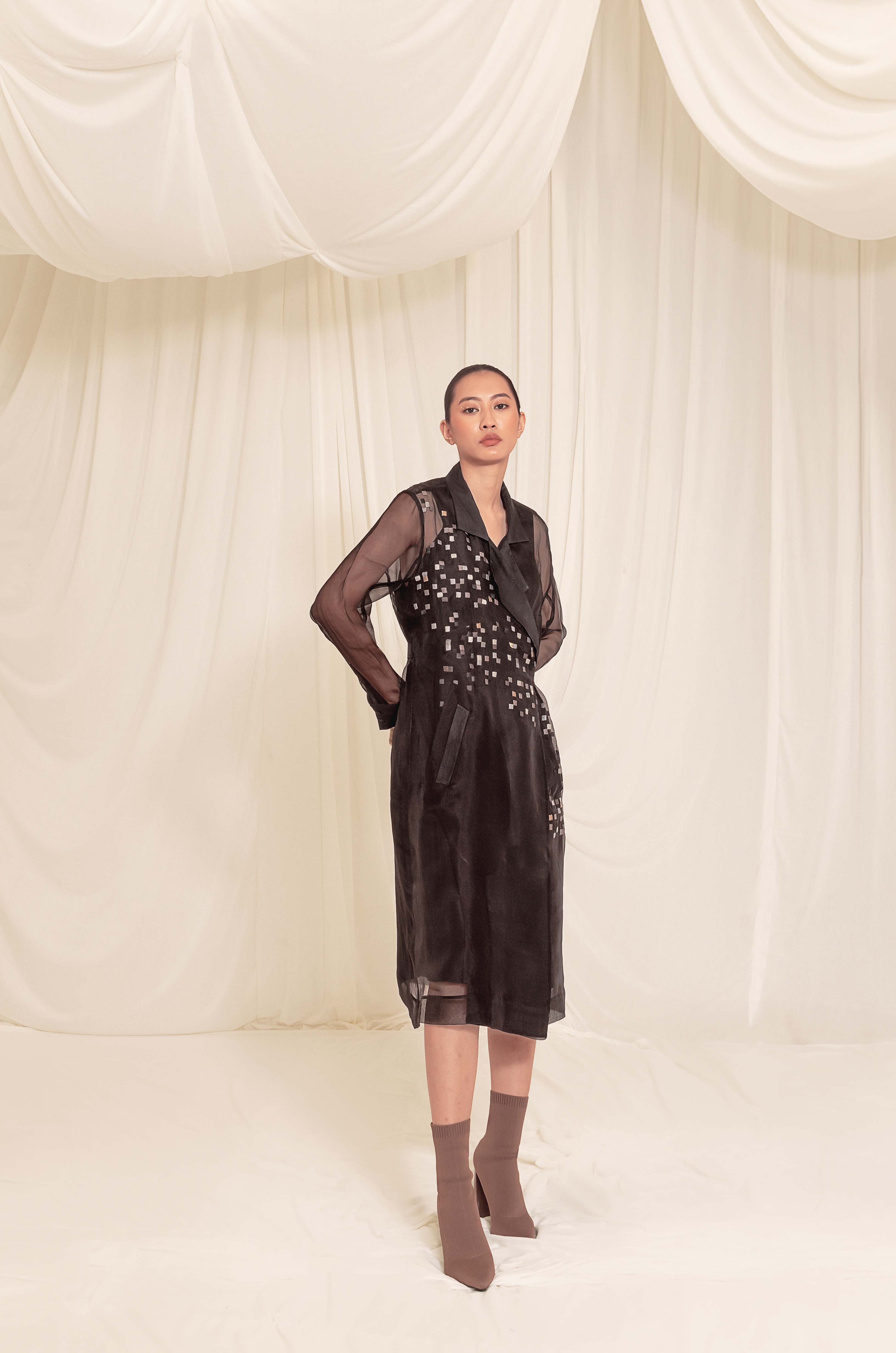 Lucent Organza Trench Dress