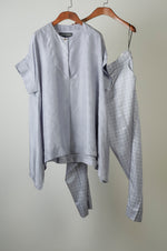 Load image into Gallery viewer, Blue polka Embroidered fairy top with Check pants Coordinated set
