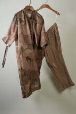 Load image into Gallery viewer, Beige camouflage printed tunic with solid pants Coordinated set
