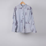 Load image into Gallery viewer, Grey leaf print linen shirt
