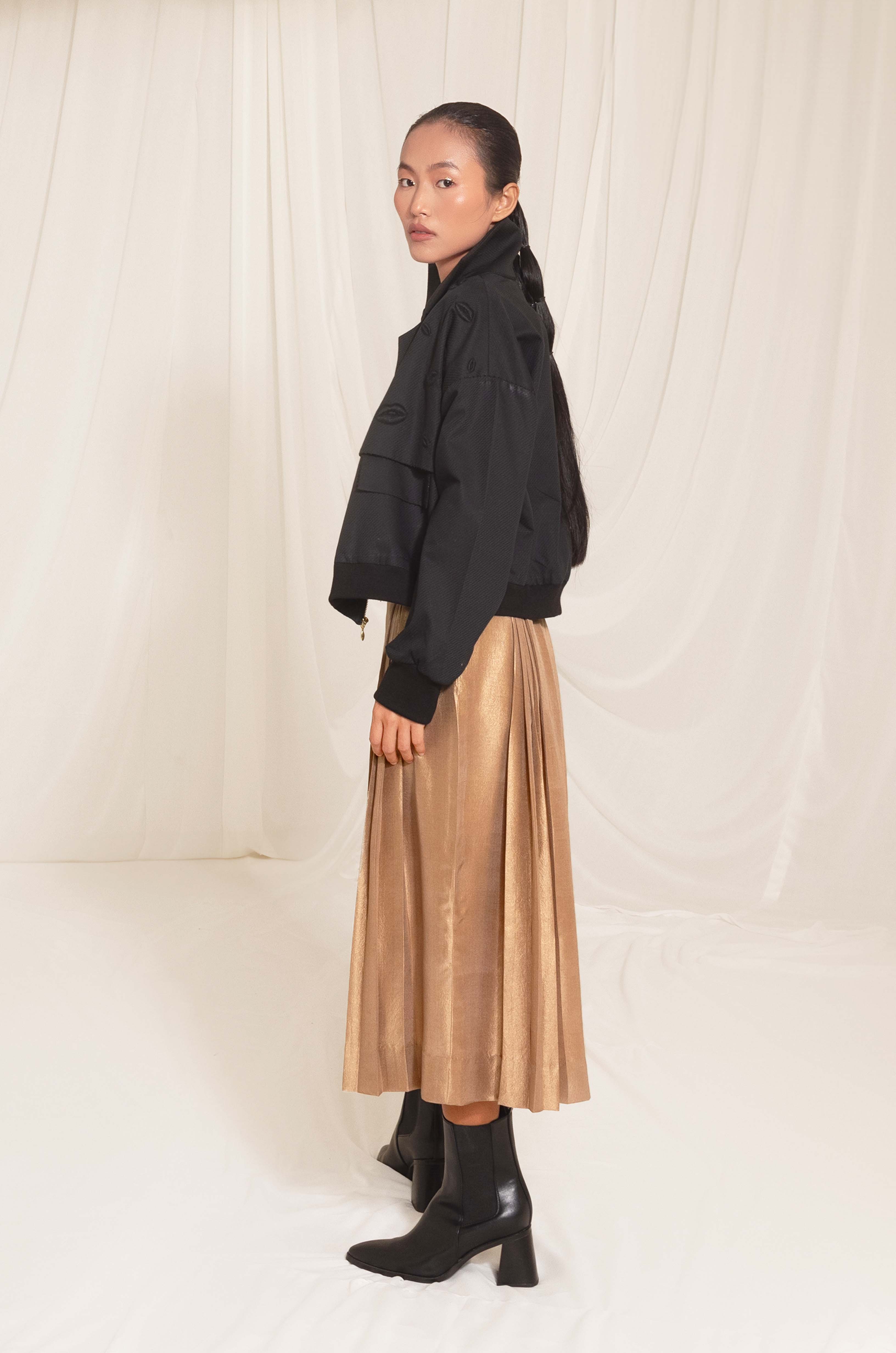 Flash Gold Pleated Dress