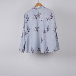 Load image into Gallery viewer, Grey leaf print linen shirt
