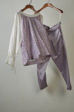 Load image into Gallery viewer, Mauve polka printed top with solid pants Coordinated set
