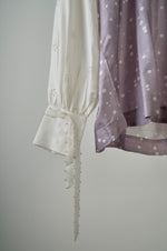 Load image into Gallery viewer, Mauve polka printed top with solid pants Coordinated set
