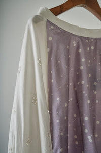 Mauve polka printed top with solid pants Coordinated set