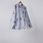 Load image into Gallery viewer, Grey leaf print linen shirt
