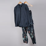 Load image into Gallery viewer, Grey solid shirt with printed pant coordinated set
