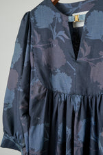 Load image into Gallery viewer, Black and blue Ophelia gathered Dress
