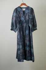 Load image into Gallery viewer, Black and blue Ophelia gathered Dress
