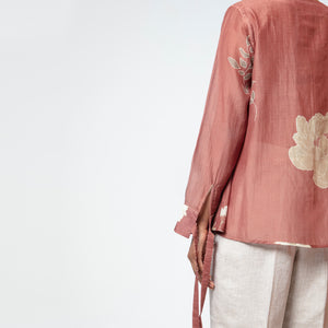 Rose wood Frill Neck Top