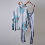 Load image into Gallery viewer, Grey zebra print shirt with solid pants Coordinated set
