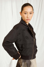 Load image into Gallery viewer, Sloe Hand Embroidered Bomber
