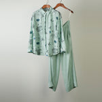 Load image into Gallery viewer, Aqua printed top with solid pants Coordinated set
