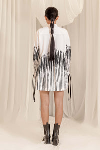 Blot White and Black Cotton Shirt Dress