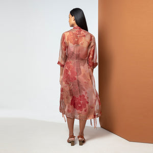 Pomelo Printed organza Trench Dress
