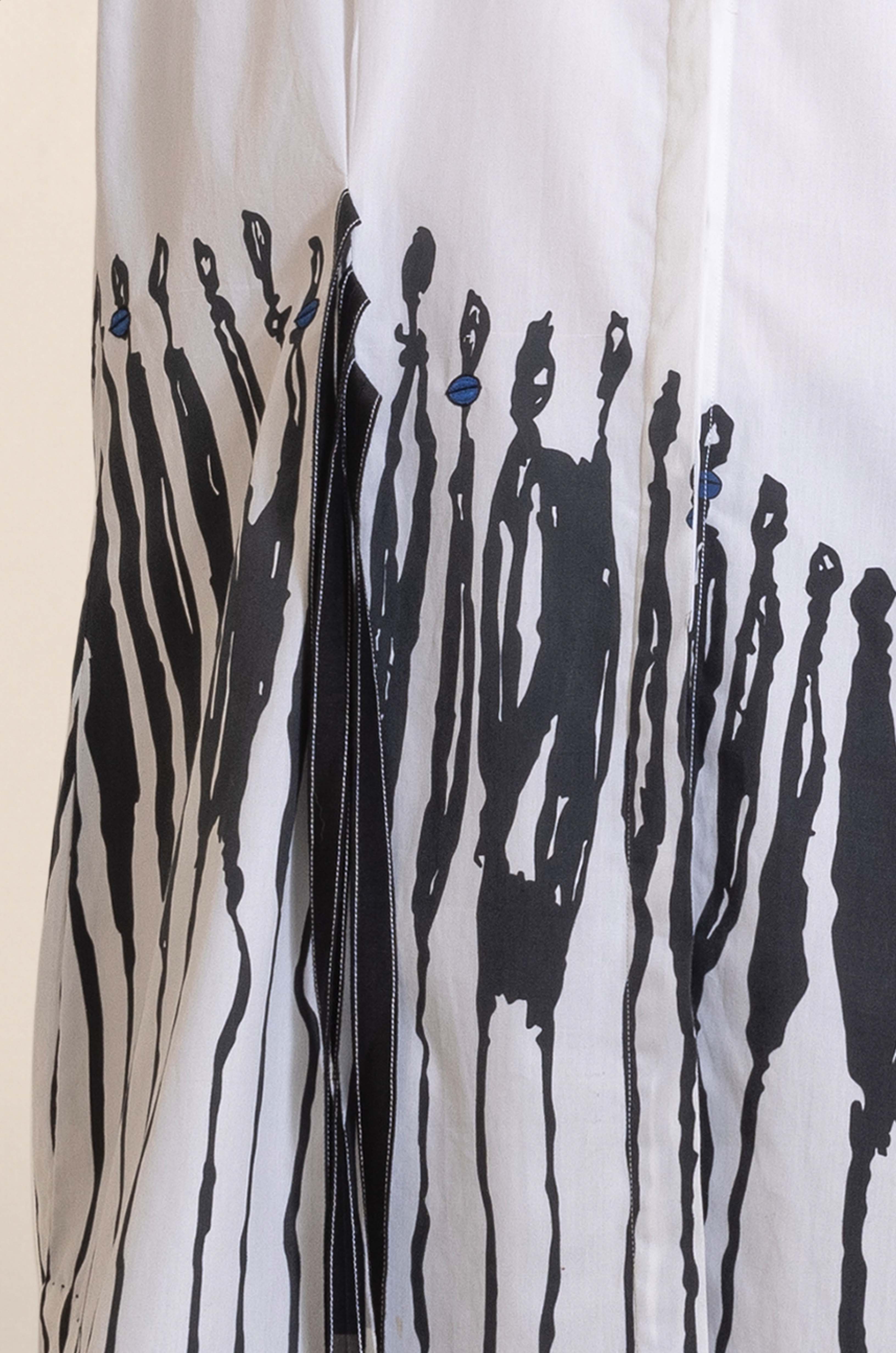 Blot White and Black Cotton Shirt Dress