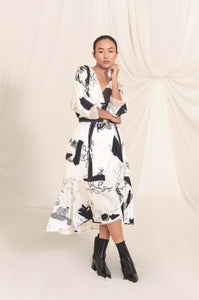 Fillet Silk Overlap Dress