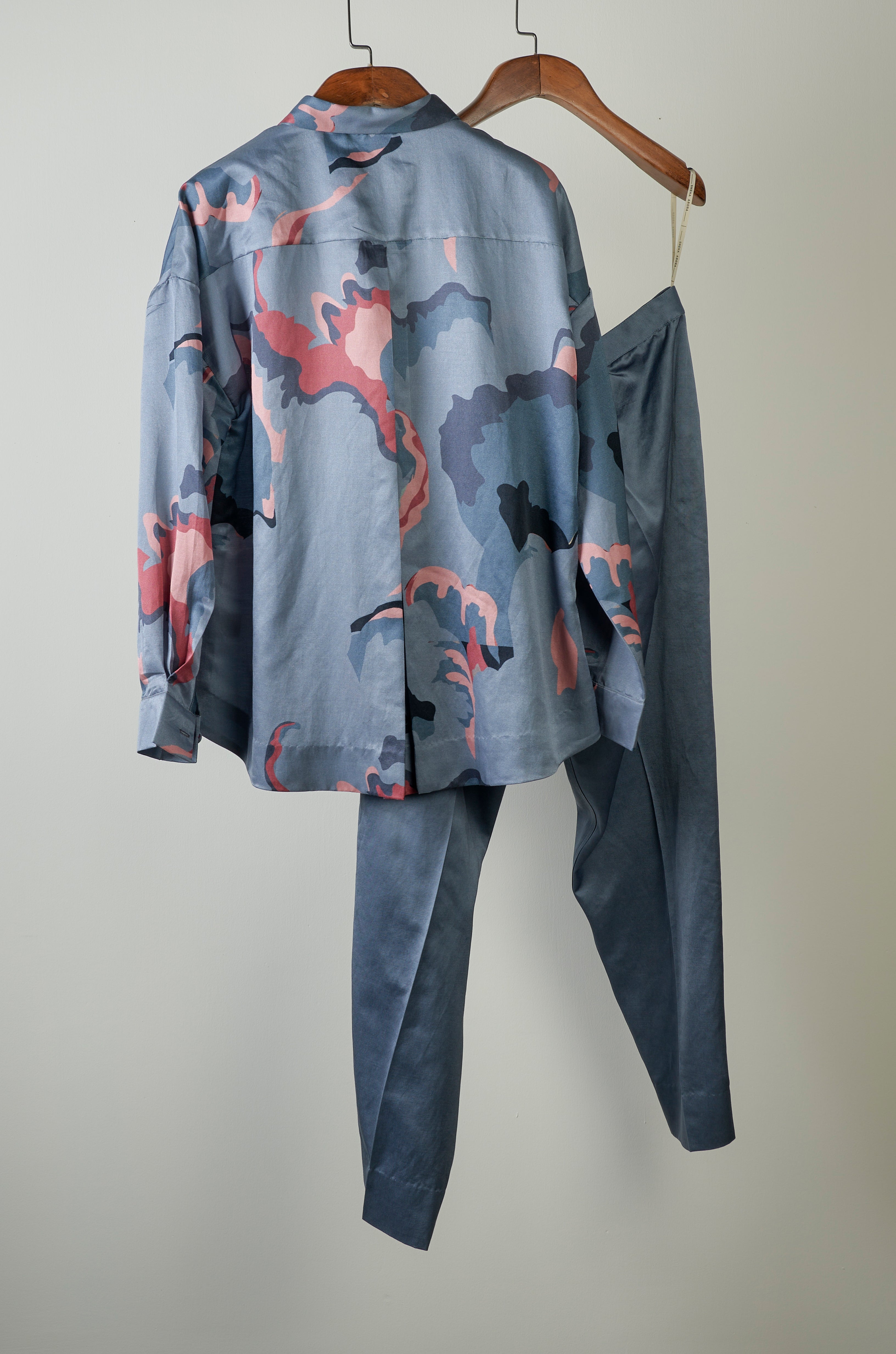 Blue abstract print coordinated set