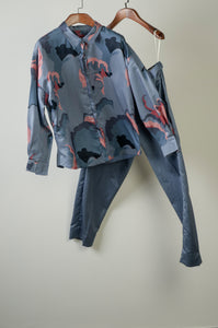 Blue abstract print coordinated set