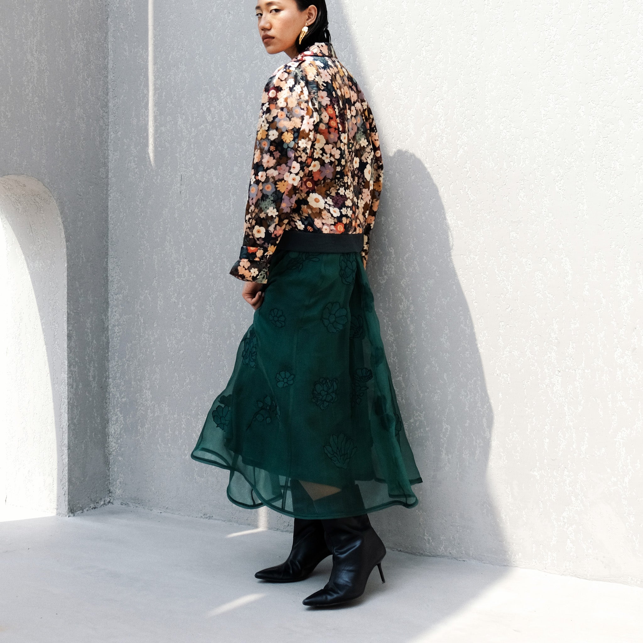 Riot Appliqued Organza Skirt